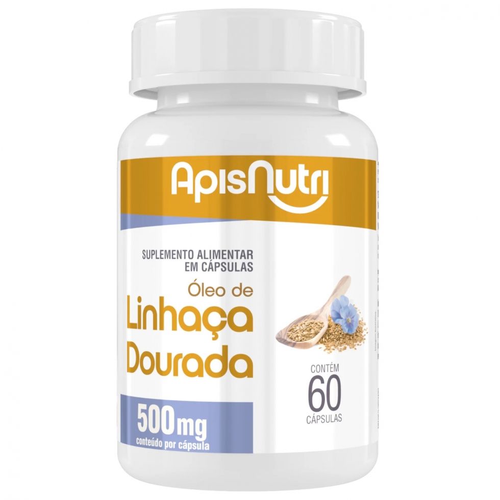 Óleo de Linhaça Dourada 500mg (60 caps) - Padrão: Único