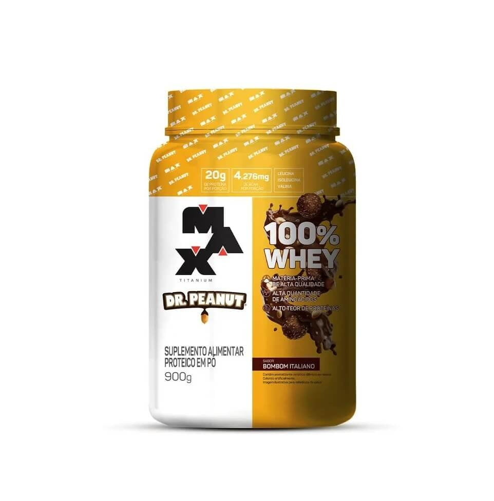 100% Whey Max Titanium x Dr. Peanut (900g) - Bombom Italiano