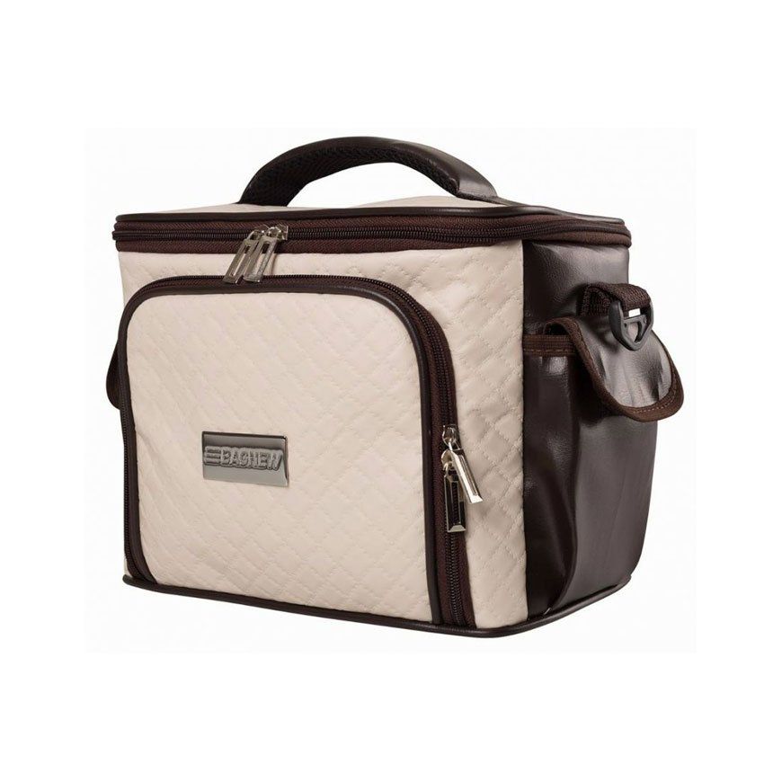 Bolsa Térmica 3 Potes - Marfim com Marrom Fit Model