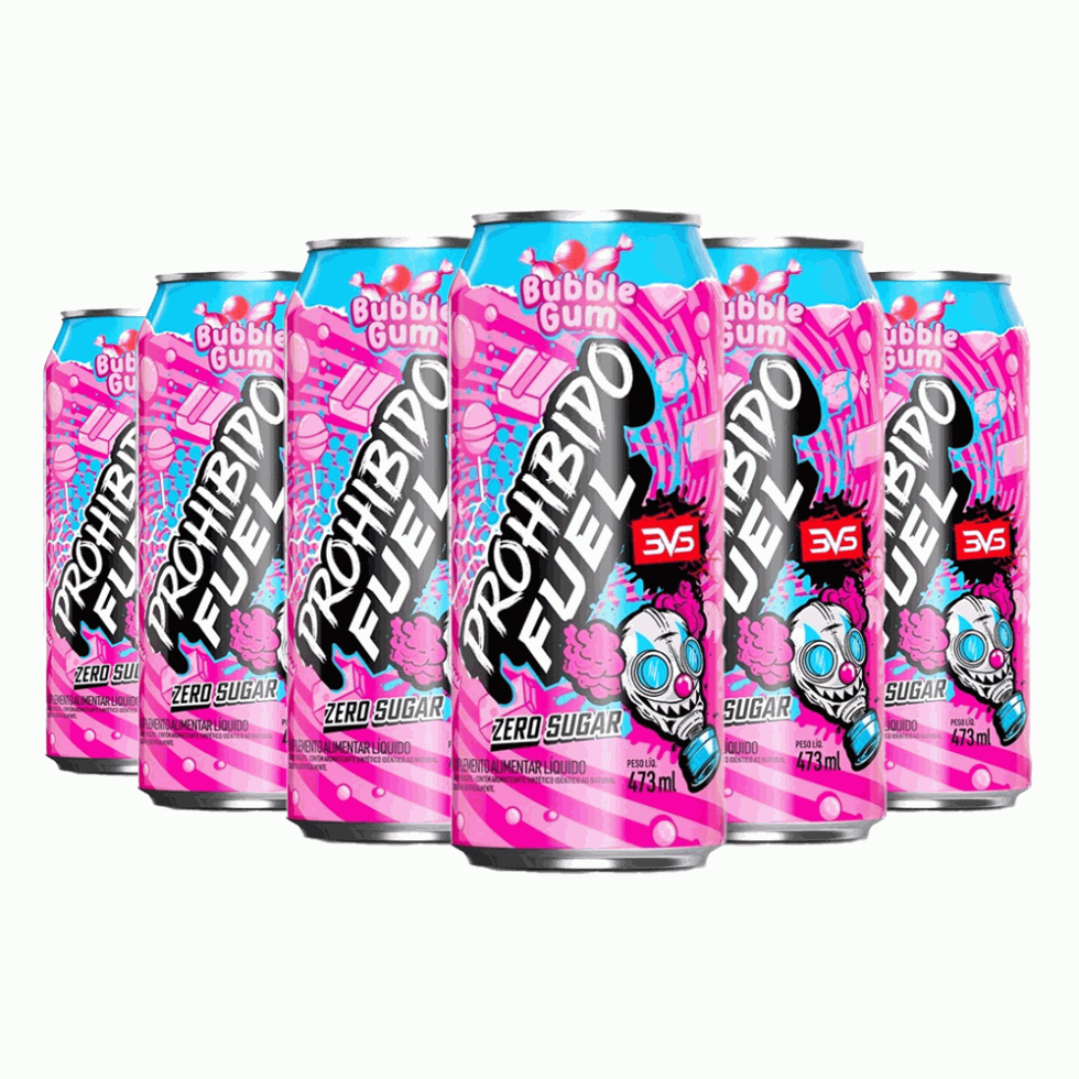 Prohibido Fuel Pré-Treino Drink Pack (6 unid. de 473ml) - Bubble Gum