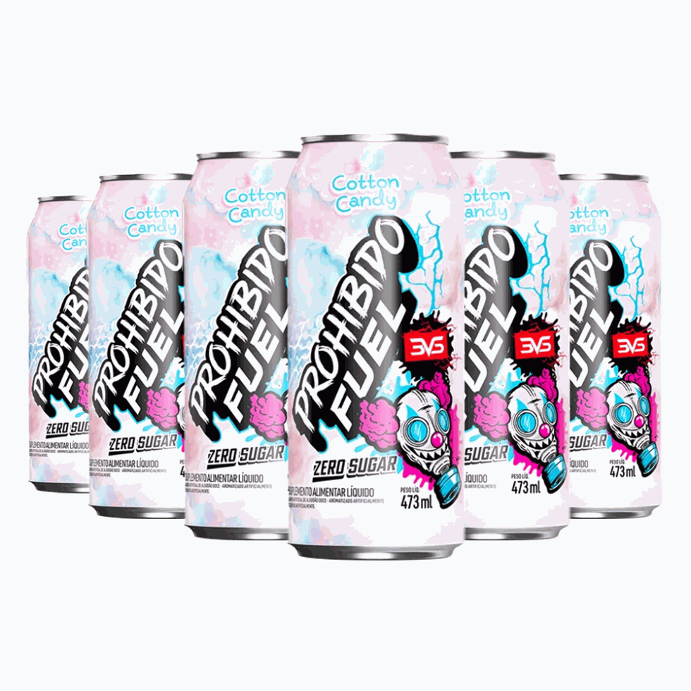 Prohibido Fuel Pré-Treino Drink Pack (6 unid. de 473ml) - Cotton Candy