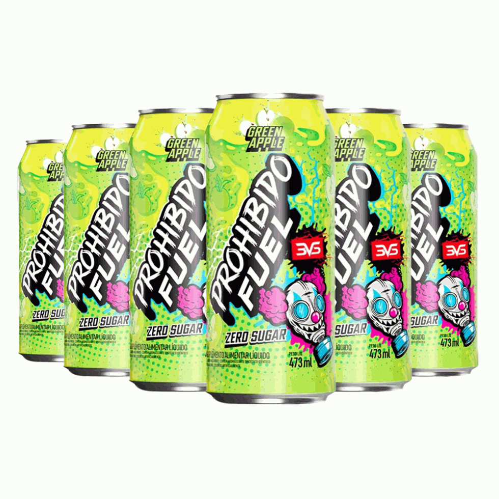 Prohibido Fuel Pré-Treino Drink Pack (6 unid. de 473ml) - Green Apple