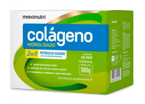 Colágeno Hidrolisado 2 em 1 (30 Sachês de 10g) - Uva Verde