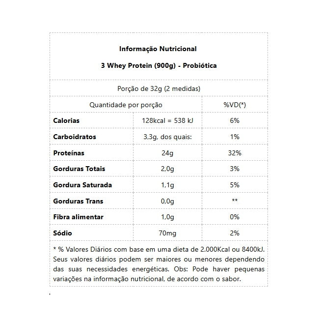 3 Whey Protein (900g) - Morango
