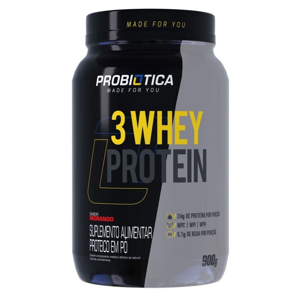 3 Whey Protein (900g) - Morango