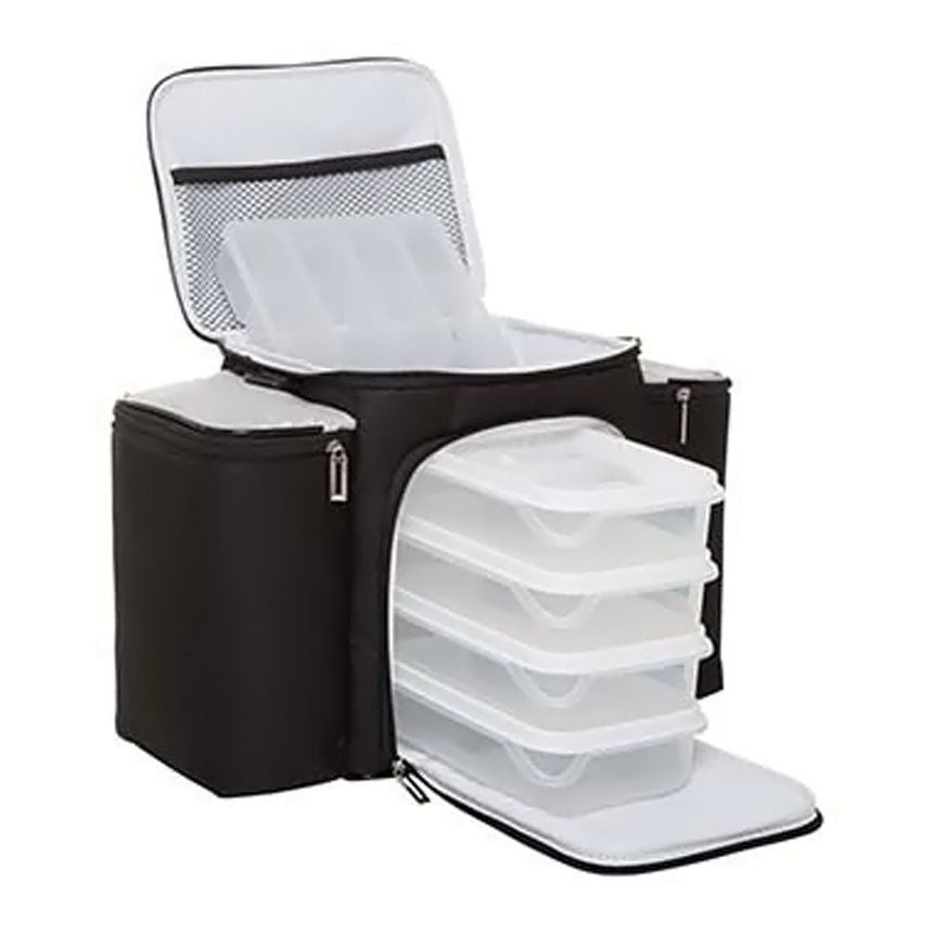 Bolsa Térmica 4 Potes - Preta com Prata Fashion