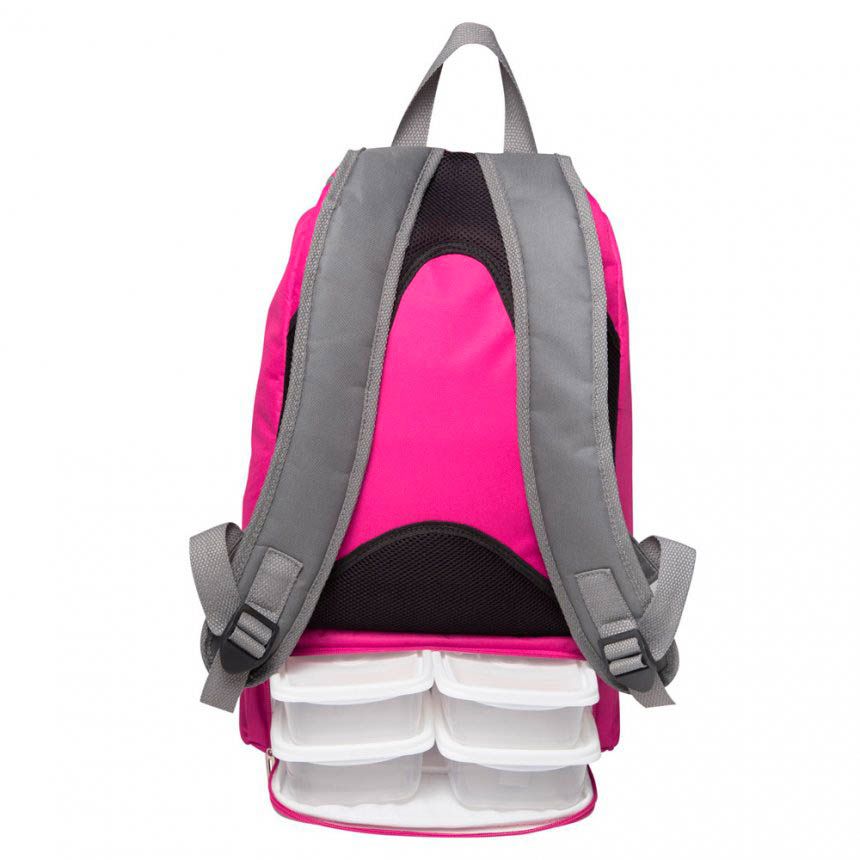 Mochila Térmica 4 Potes - Rosa com Cinza Sport
