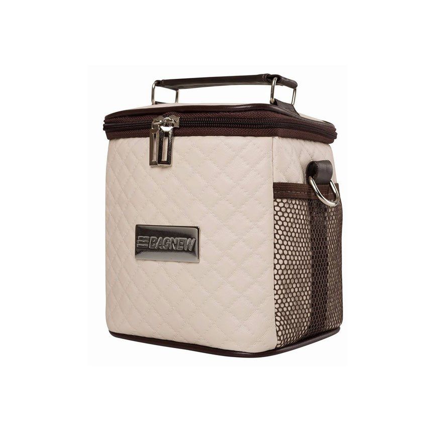 Bolsa Térmica 2 Potes - Marfim com Marrom Style Model