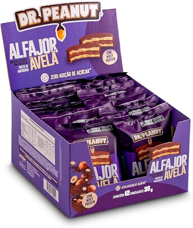 Alfajor Dr. Peanut (Display 12 unidades de 35g) - Avelã