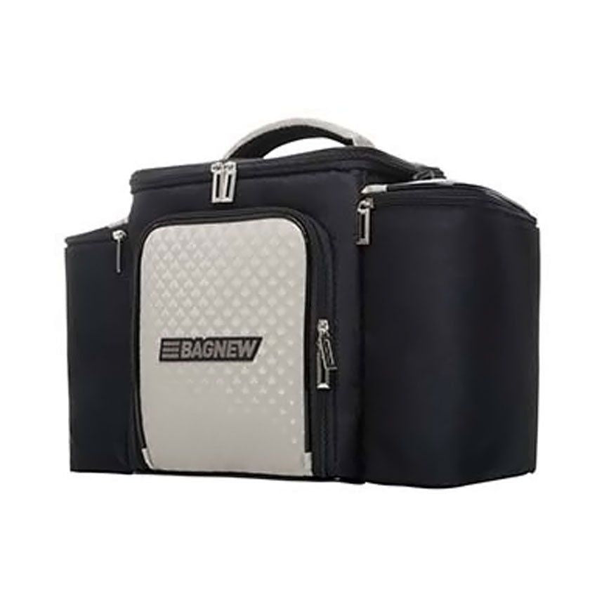 Bolsa Térmica 4 Potes - Preta com Prata Fashion