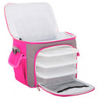 Bolsa Térmica 3 Potes - Cinza com Rosa Fit