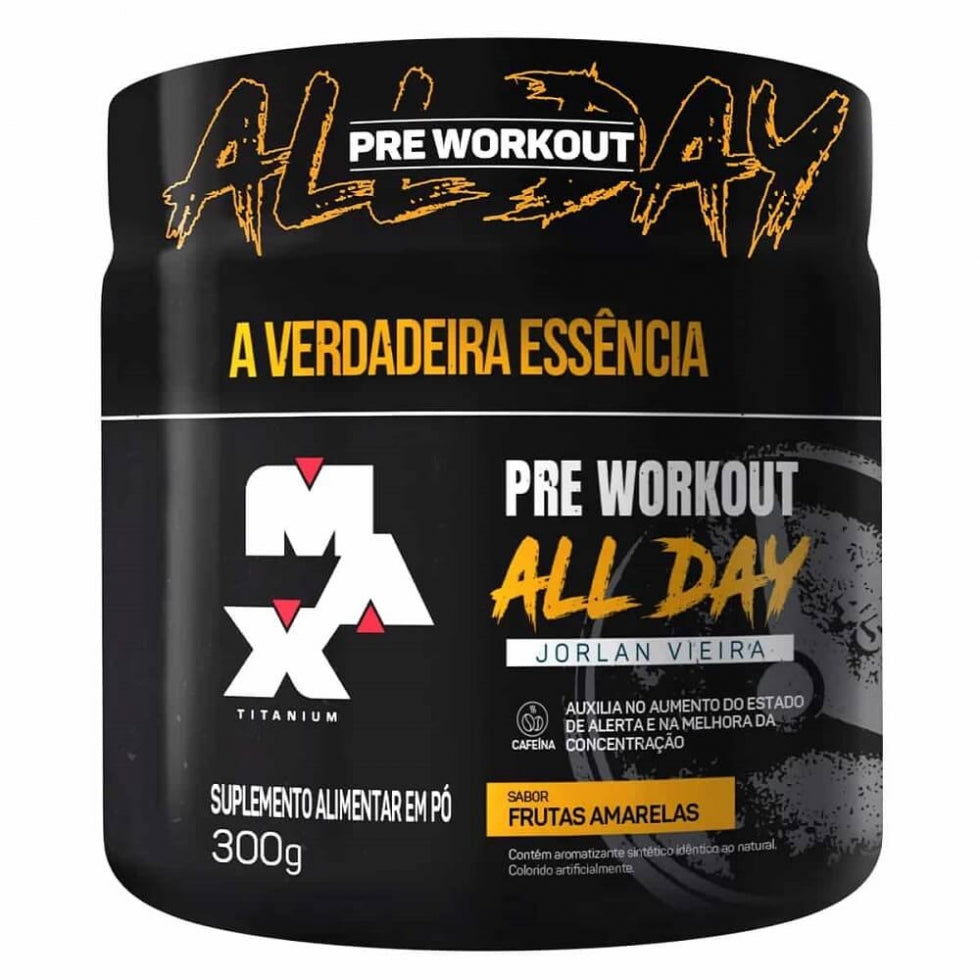 Pre Workout All Day Jorlan Vieira (300g) - Frutas Amarelas