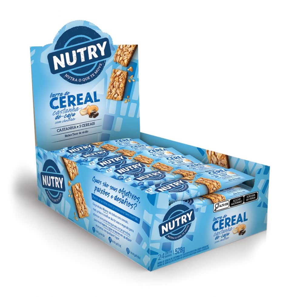 Barra de Cereal Display c/24 Unidades (528g) - Castanha de Caju com Chocolate