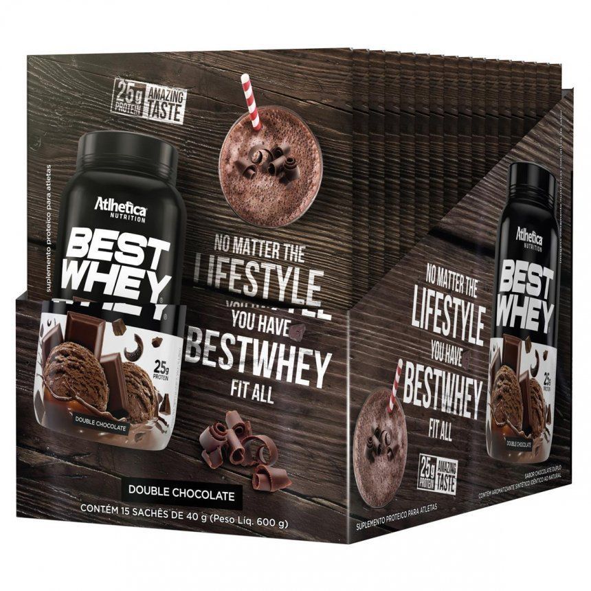 Best Whey Sachê (Display com 15 sachês - 35g) - Double Chocolate (sachê 40g)