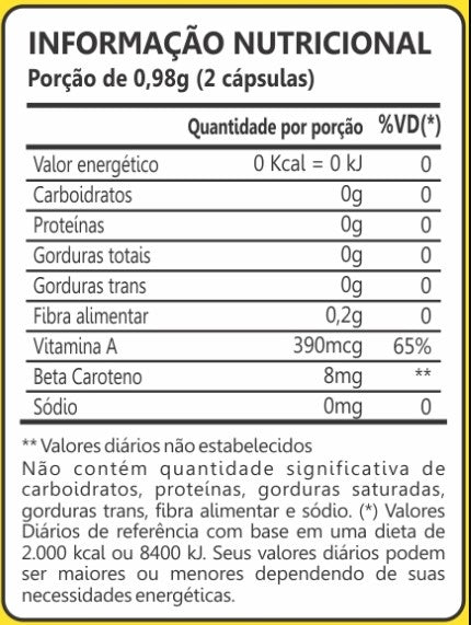 Beta Caroteno 400mg (60 caps)