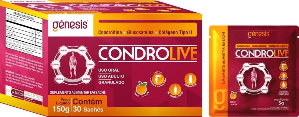 Condrolive Display c/30 Sachês - Vencimento 30/09/2026 - Laranja