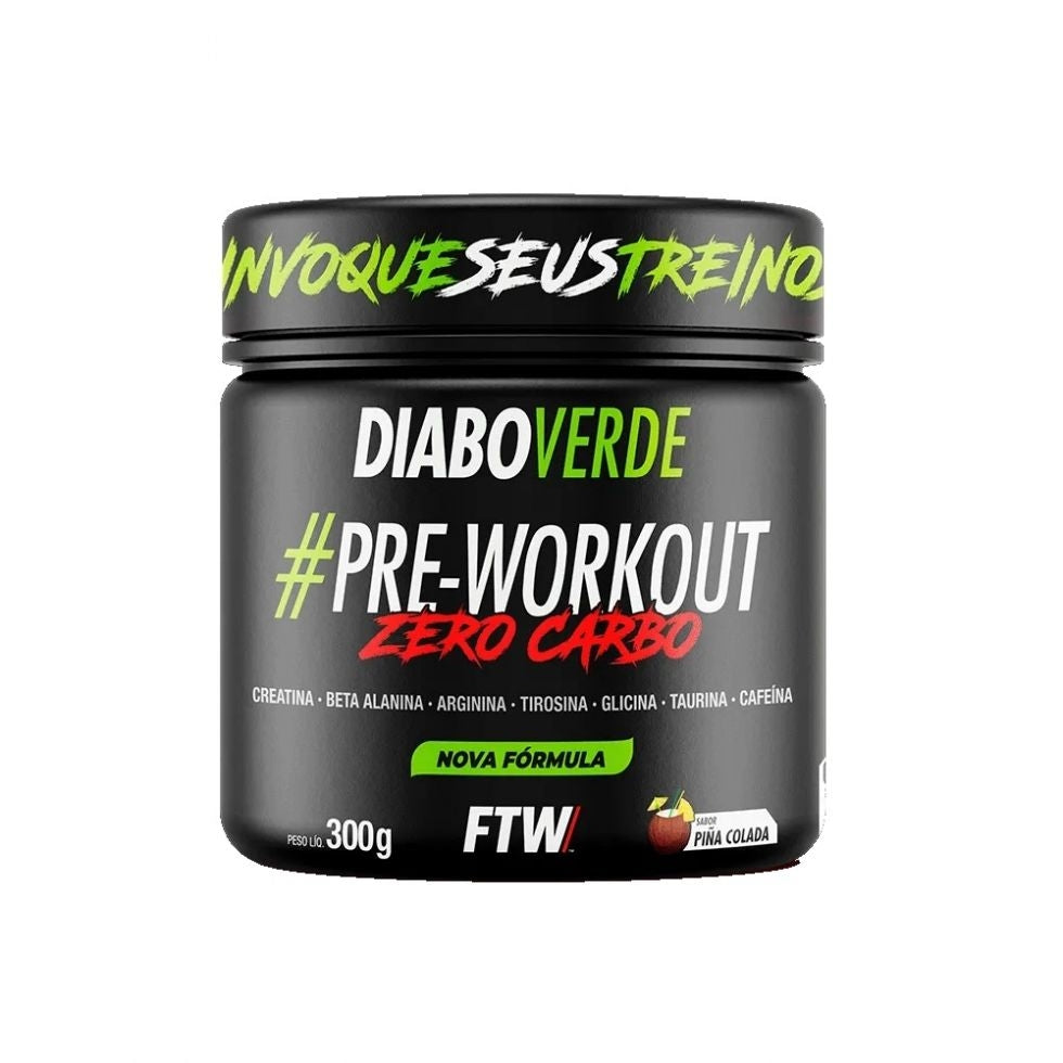 Diabo Verde Pre-Workout Zero Carb (300g) - Vencimento 30/09/2026 - Piña Colada