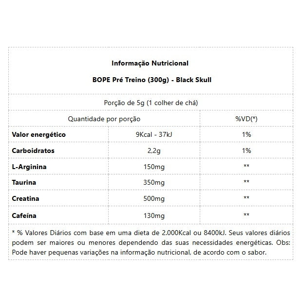 BOPE Pré Treino (300g) - Limão