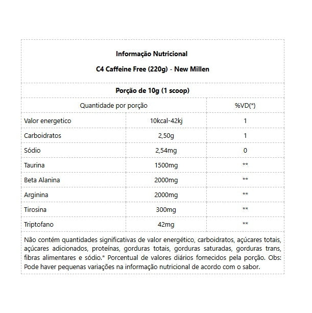 C4 Caffeine Free (220g) - Laranja