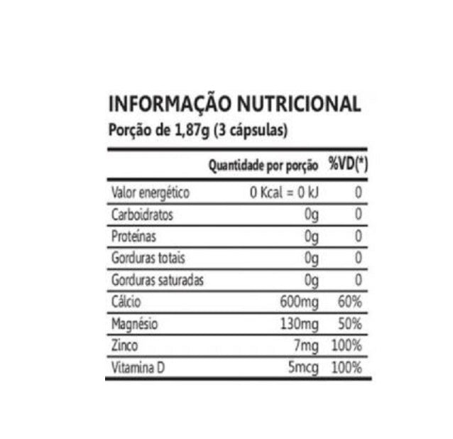 Cálcio, Magnésio e Zinco com Vitamina D (60 caps)
