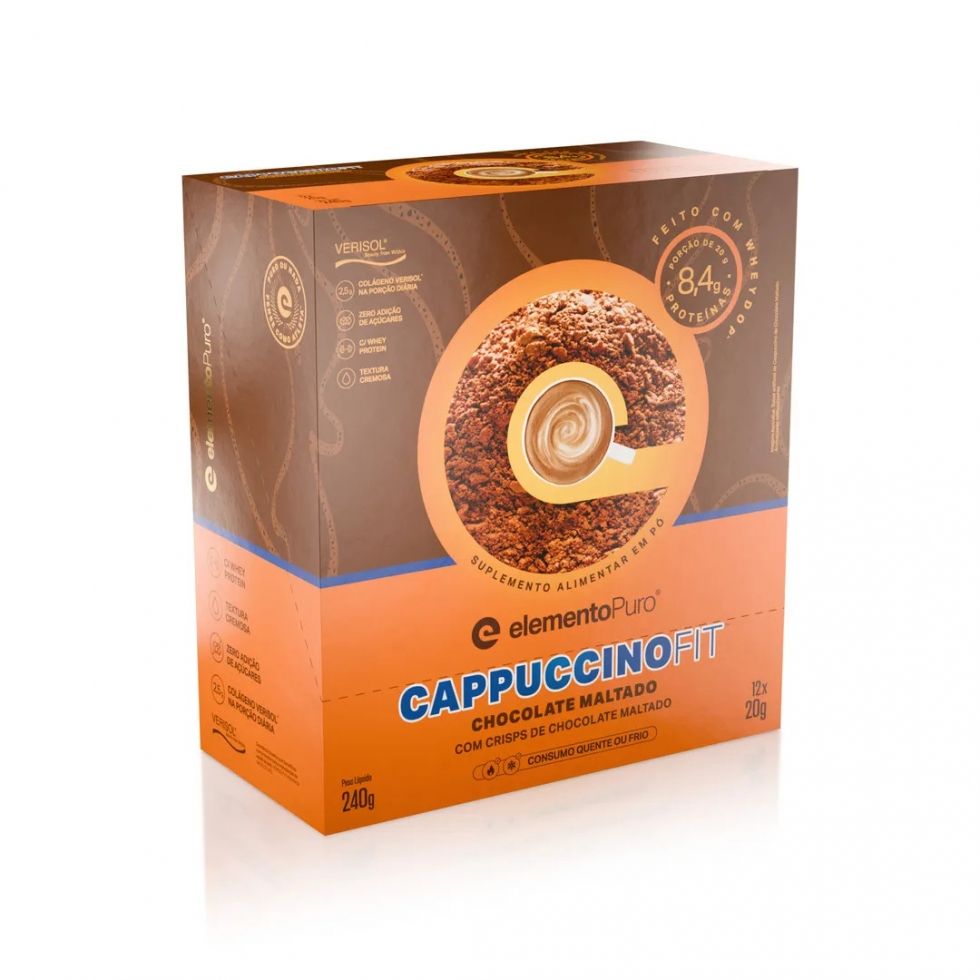 Cappuccinofit (Display 12 sachês 20g) - Chocolate Maltado