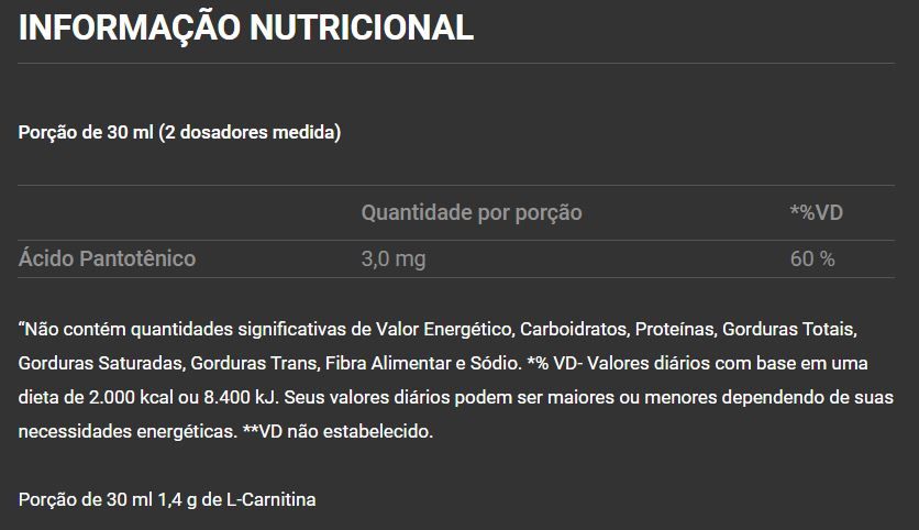 L-Carnitine 1400 Pro Séries (480 ml) - Sabor: Limão