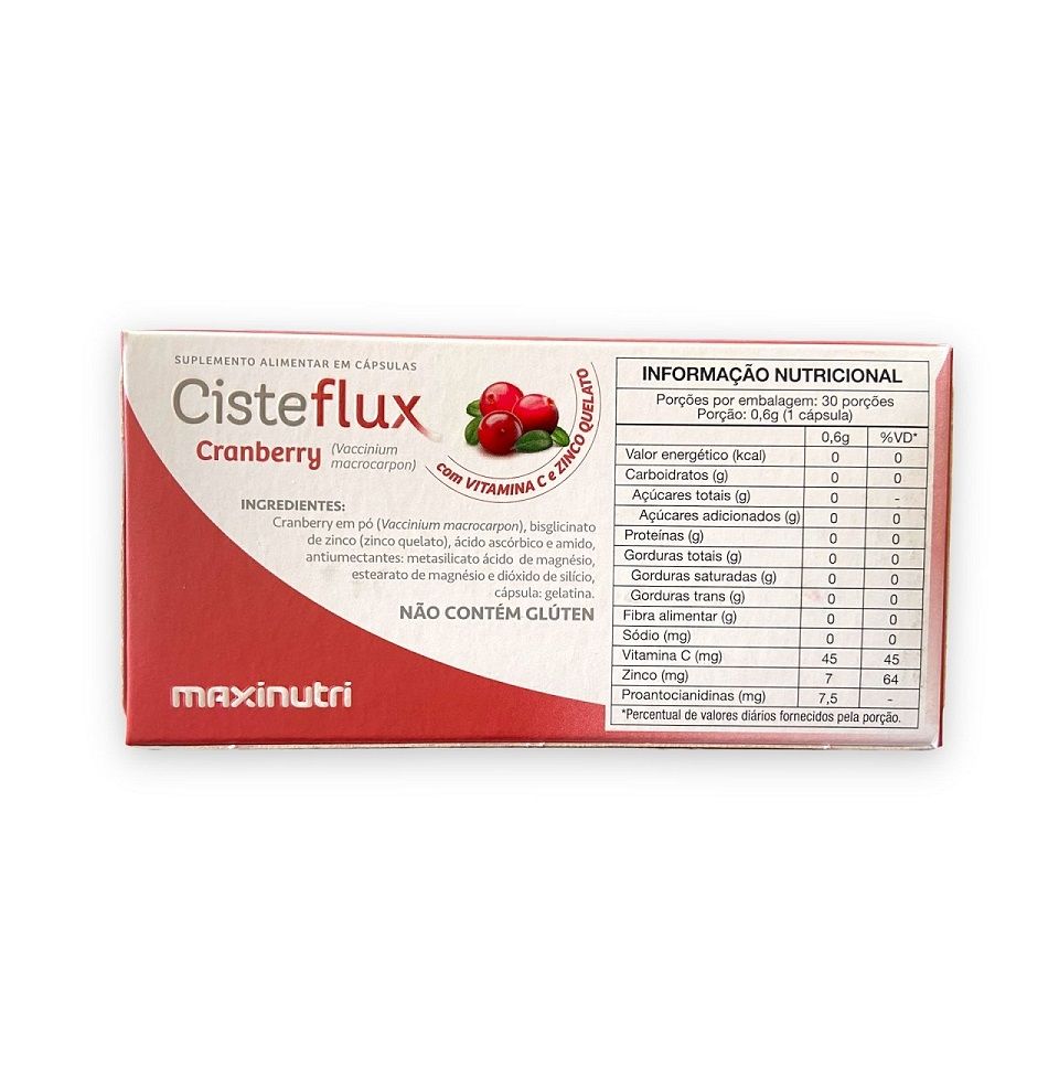 Cisteflux Cranberry 500mg (30caps) - Padrão: Único