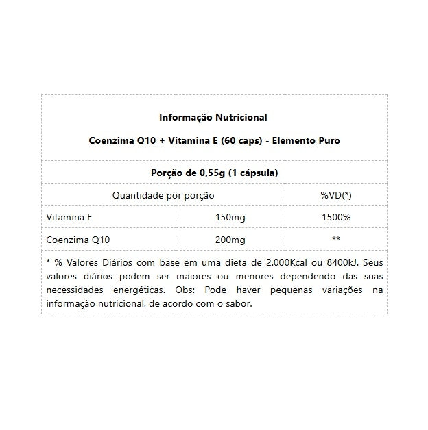 Coenzima Q10 + Vitamina E (60 caps) - Padrão: Único