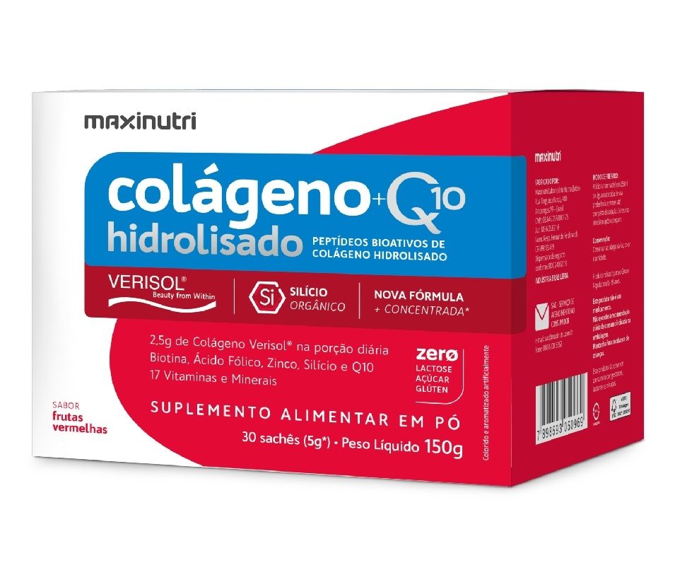 Colágeno Hidrolisado 2 em 1 VERISOL + Q10 (30 Sachês de 5g) - Frutas Vermelhas