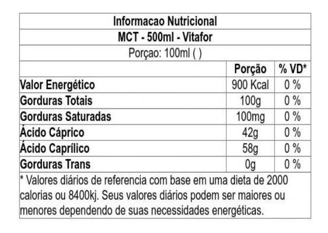 MCT Oleo de Coco Refinado (500ml)