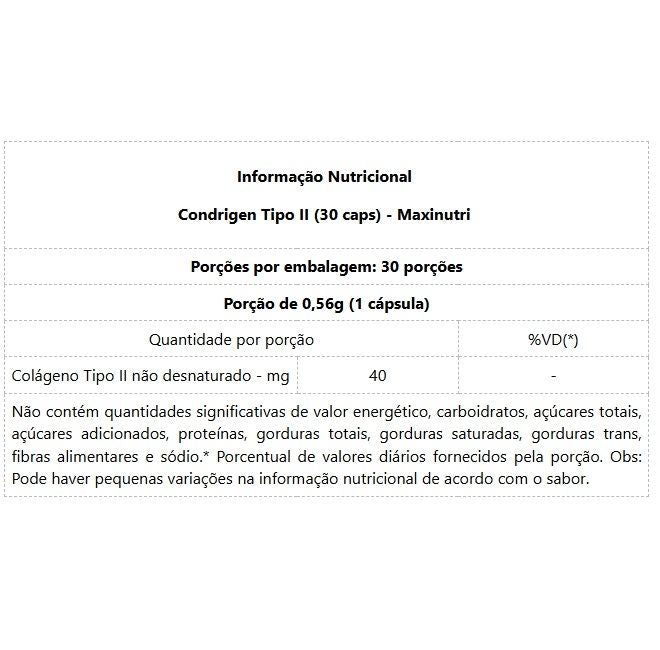 Condrigen Colágeno Tipo II (30 caps) - Padrão: Único
