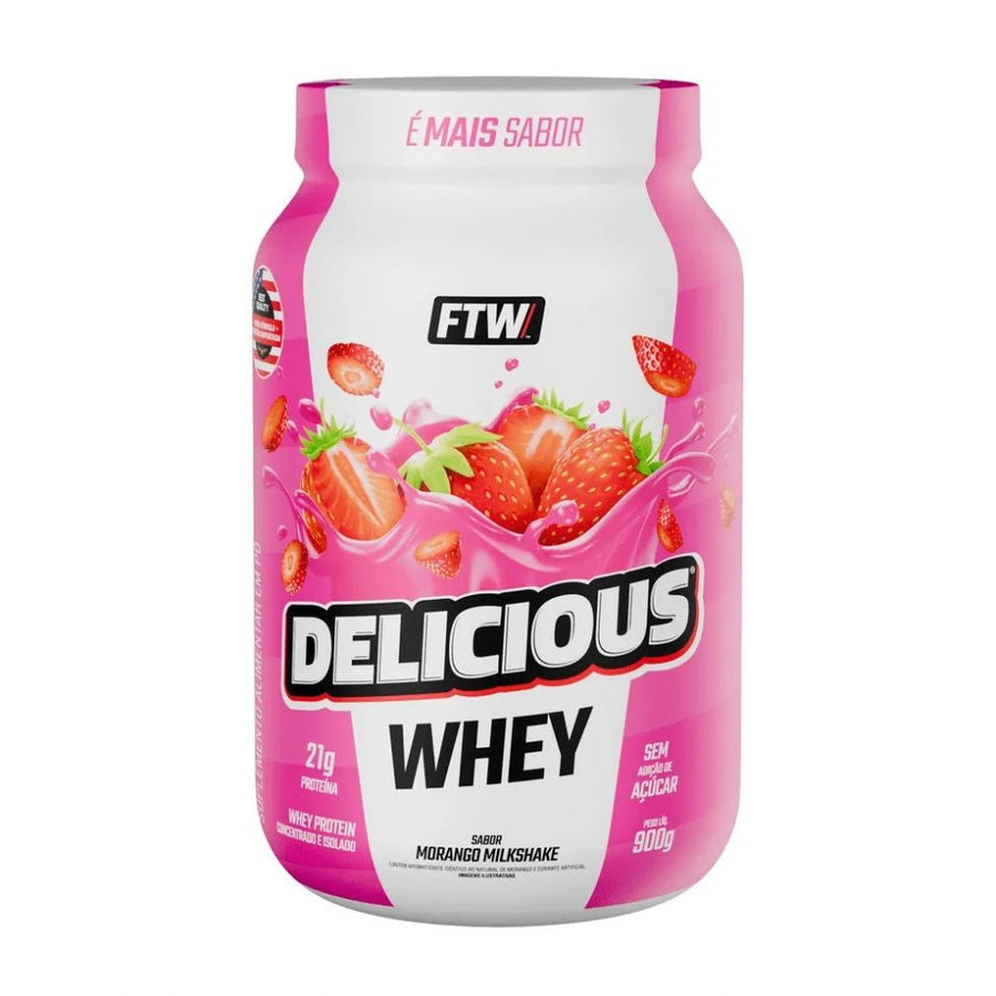Delicious Whey (900g) - Morango Milkshake