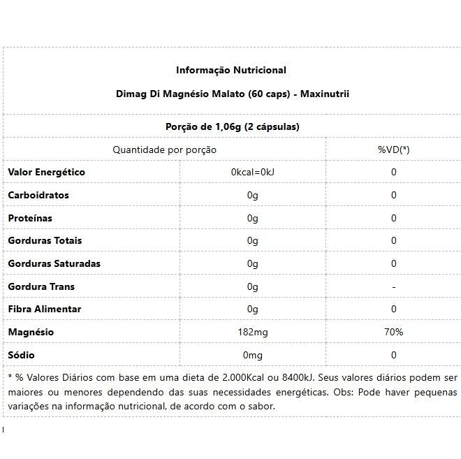 Di-Magnésio Malato 400mg (60 caps)