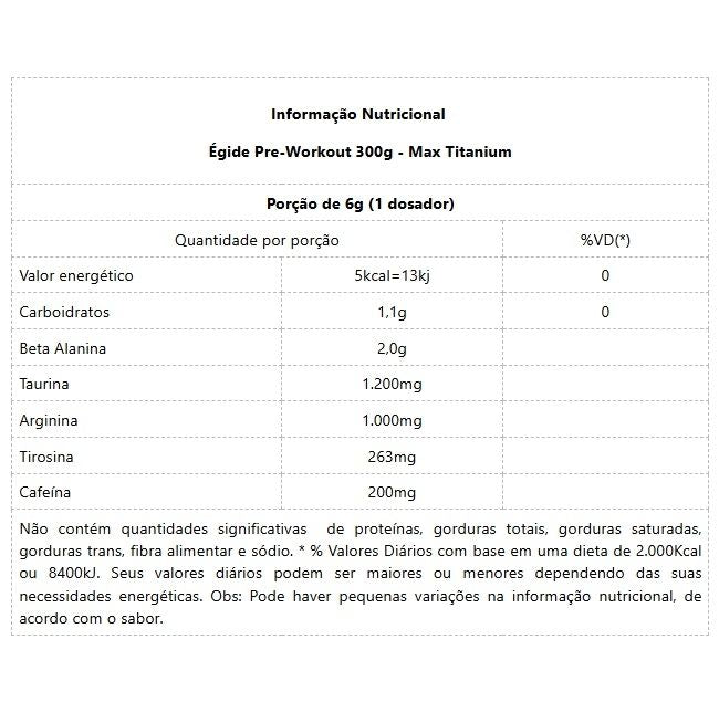Égide Pre-Workout (300g) - Sabor: Açai com Guaraná
