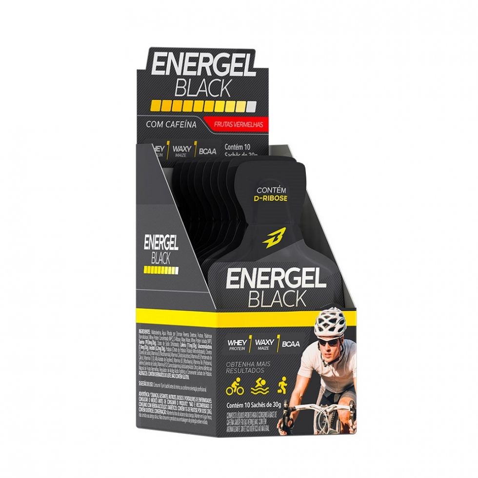 Energel Black Caixa com 10 Sachês (300g) - Frutas Vermelhas