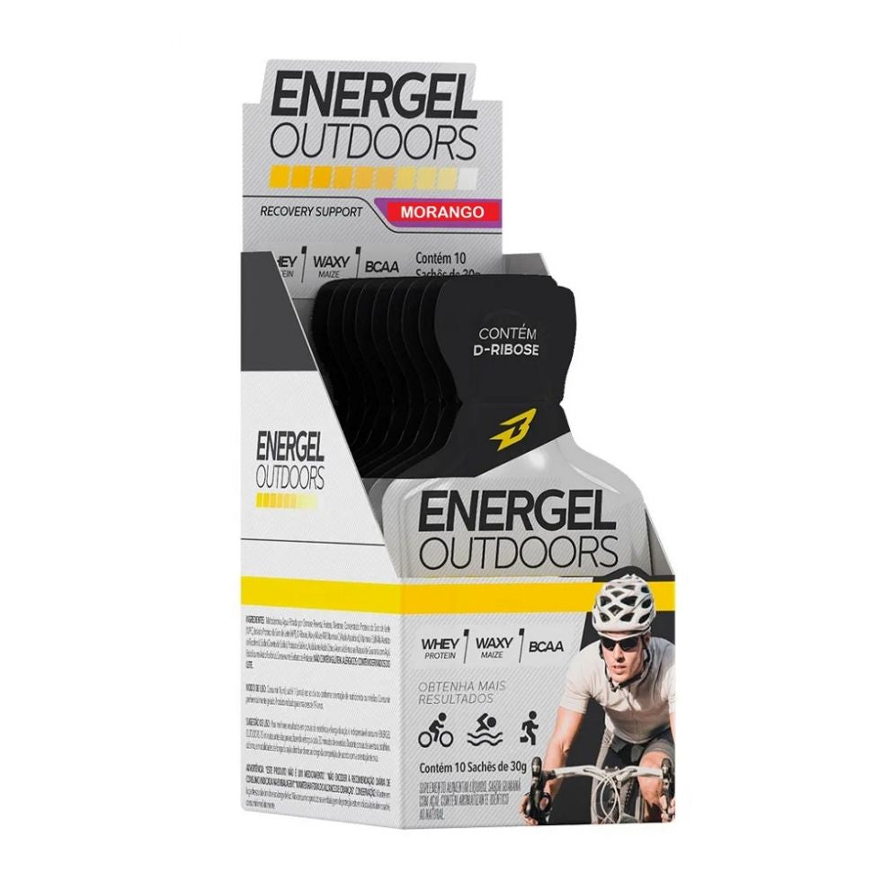 Energel Outdoors Caixa com 10 Sachês (300g) - Morango Silvestre