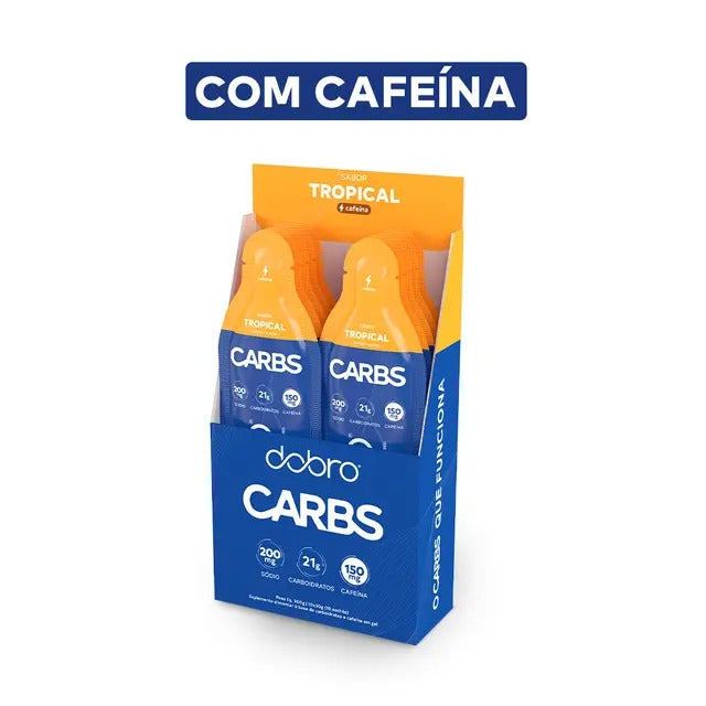 Carbs Gel Dobro - Com Cafeína (Display 10 sachês 30g) - Tropical