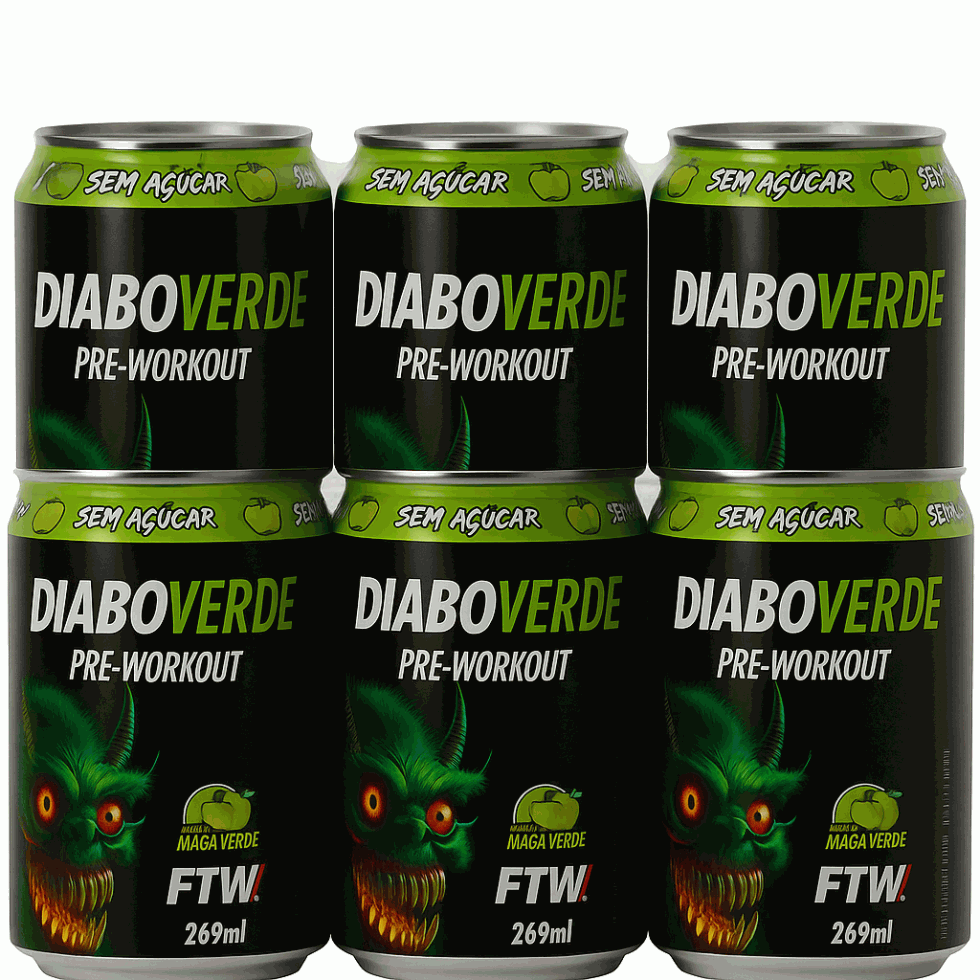 Diabo Verde Pré-Workout (6 Latas 269ml) - Maçã Verde