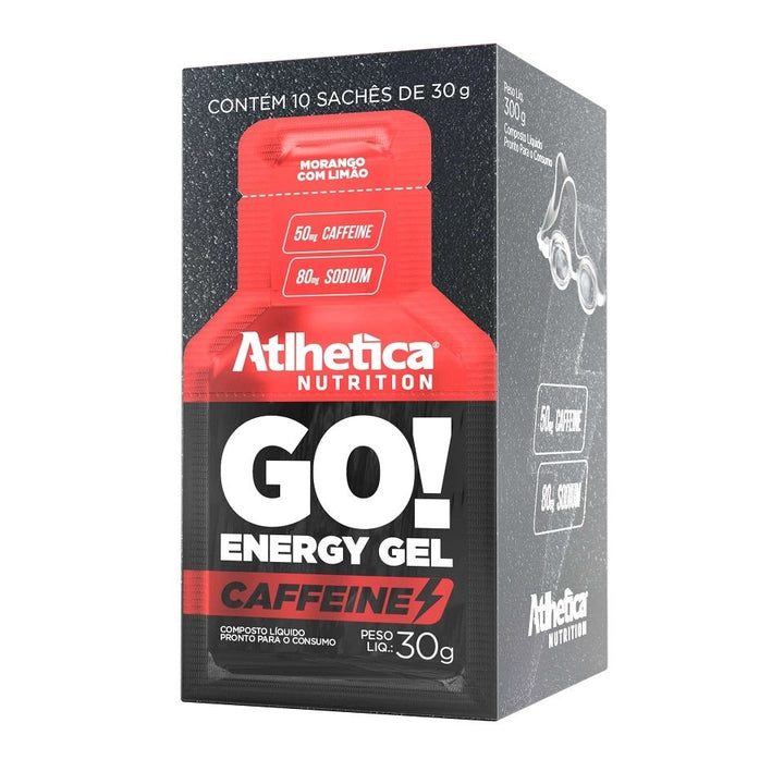 Go Energy Gel Caffeine Caixa com 10 Sachês (300g) - Morango c/ Limão