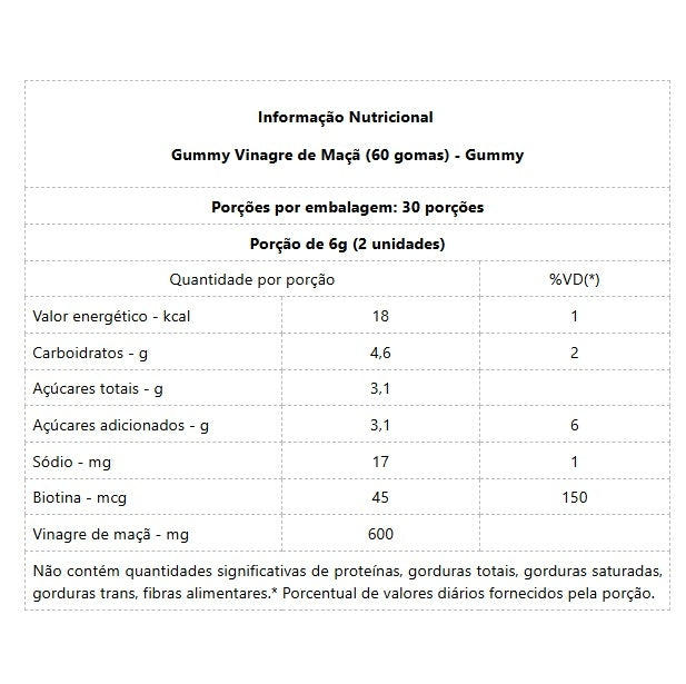 Gummy Apple Cider Vinegar (60 gomas) - Sabor: Cereja