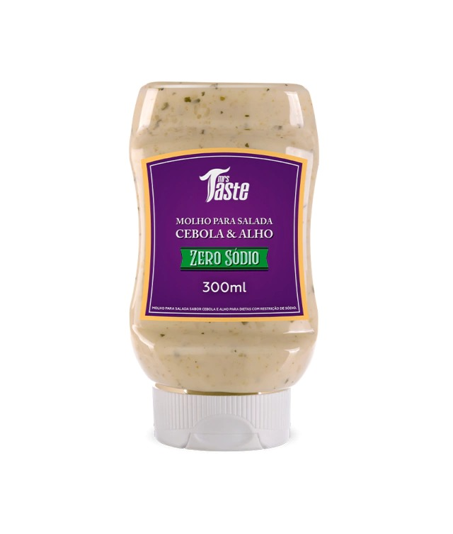 Molho Baixo Sódio e Baixa Caloria - Sabores - Molho p/Salada Cebola e Alho (300ml)