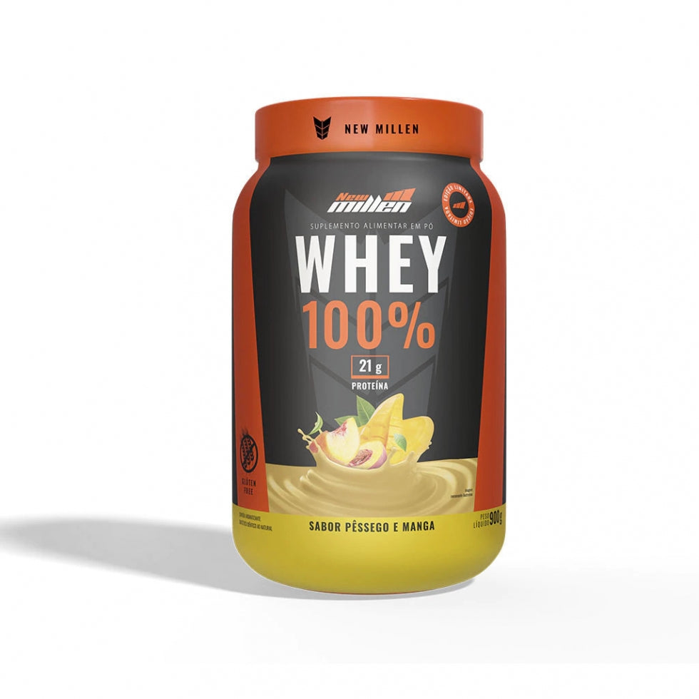 Whey 100% Pote (900g) - Pêssego e Manga