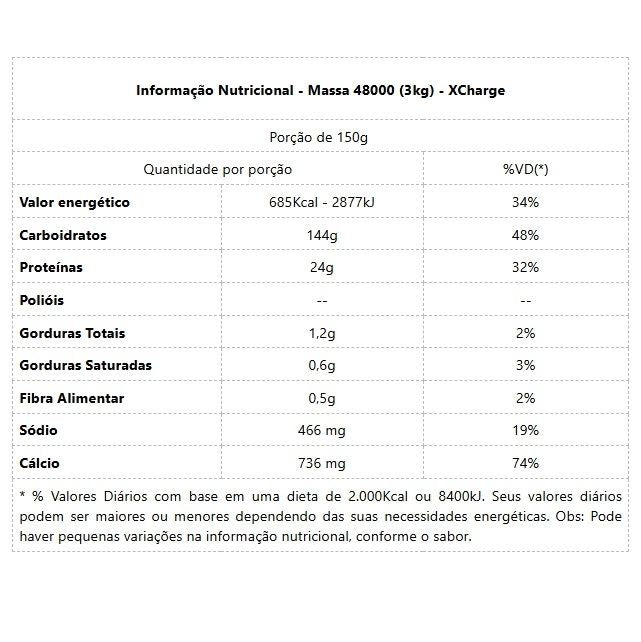 Massa 48000 (3kg) - Chocolate
