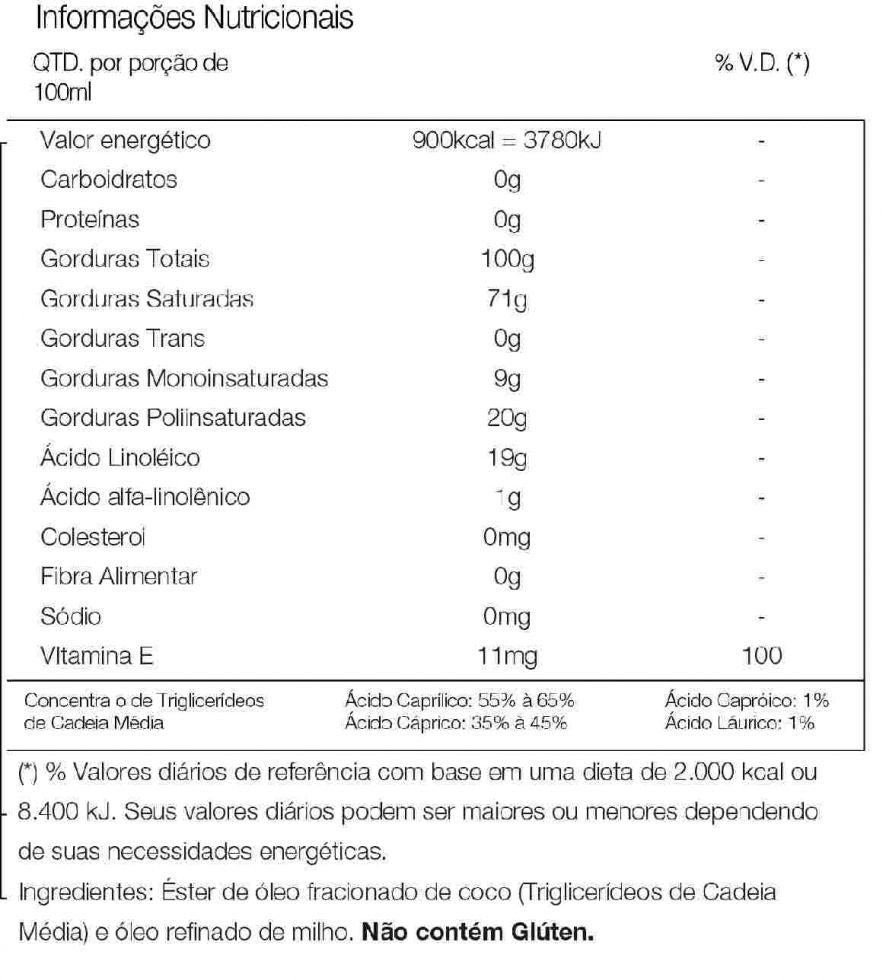 MCT Oleo de Coco Refinado (250ml)