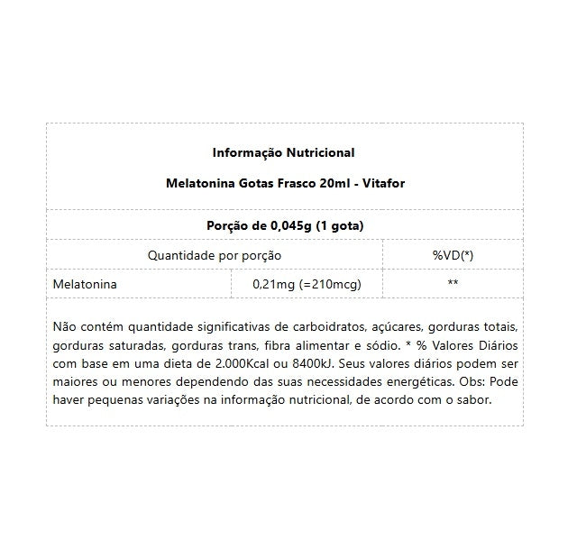 Melatonina Gotas Frasco (20ml) - Sabor: Menta
