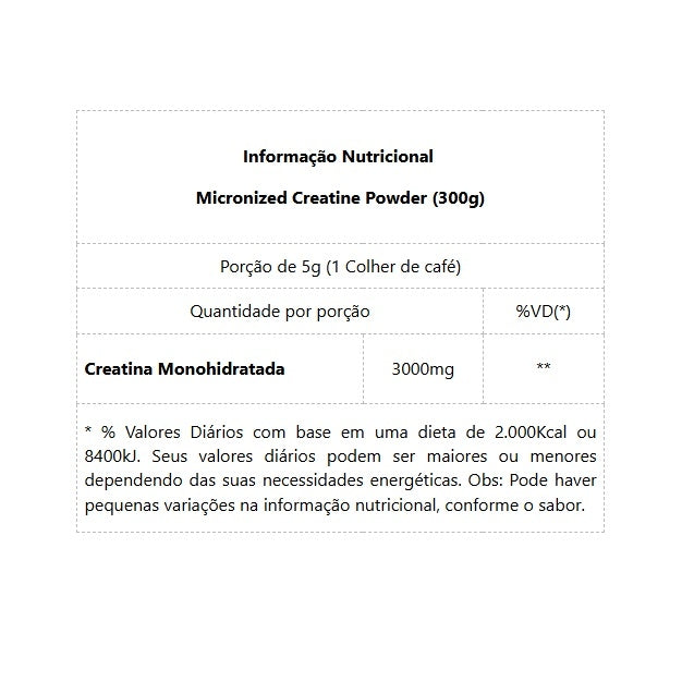 Micronized Creatine Powder (300g)