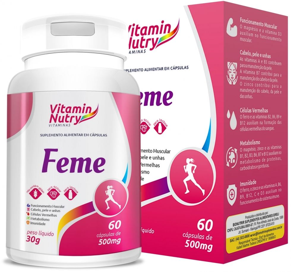 Feme Multivitamínico 500mg (60 caps)