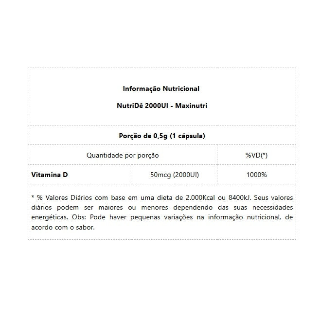 NutriDe Vitamina D3 2.000UI (60 caps)