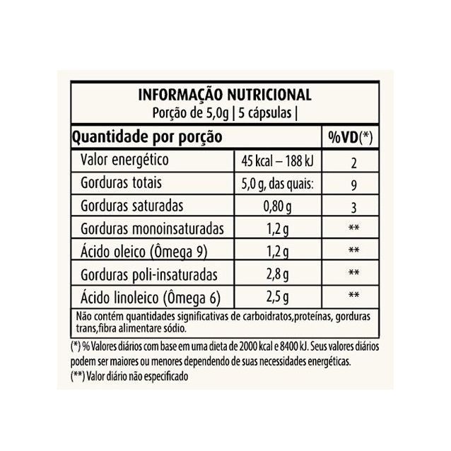 Óleo de Semente de Uva 1000mg (60 caps)