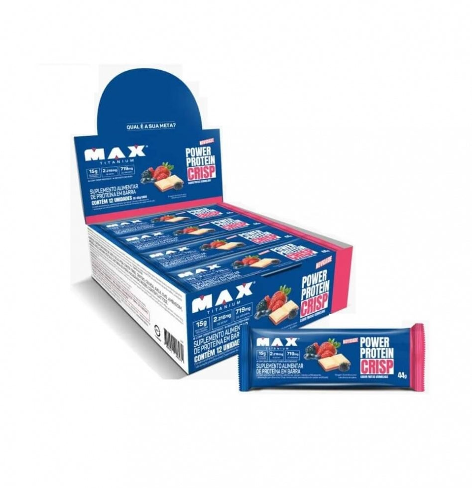 Power Protein Crisp Bar Display (12 unid. 44g) - Frutas Vermelhas